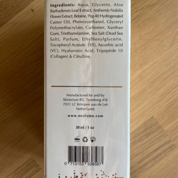 NEOLUMO 4-SYNERGY EYE SERUM-VITAMIN C & E+HA+COLLAGEN-1.0 fl oz/30 ml-NEW-SEALED - Picture 5 of 6